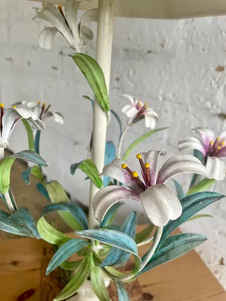 Lámpara Metálica Base En Alabastro Y Madera - Italia 1960