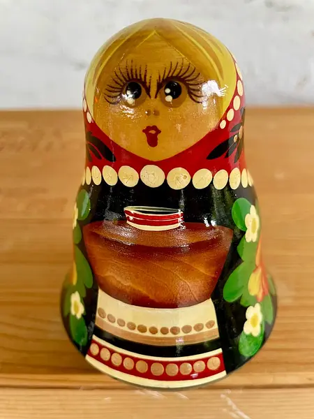 Muñeca Musical Roly Poly En Madera - Rusia 1995