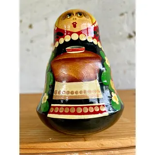 Muñeca Musical Roly Poly En Madera - Rusia 1995