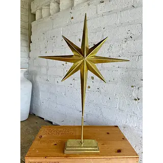 Estrella Tridimensional Dorada De Ocho Puntas