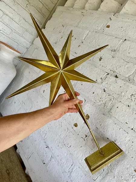 Estrella Tridimensional Dorada De Ocho Puntas