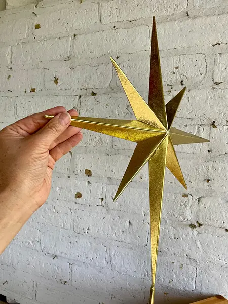 Estrella Tridimensional Dorada De Ocho Puntas