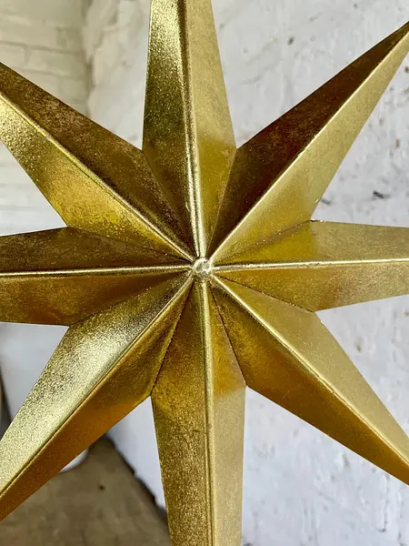 Estrella Tridimensional Dorada De Ocho Puntas