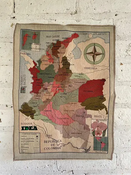 Mapa Político De Colombia Sobre Jacquard - Colombia 2000