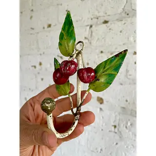 Cerezas Metálicas Con Gancho De Colgar - Italia 1980