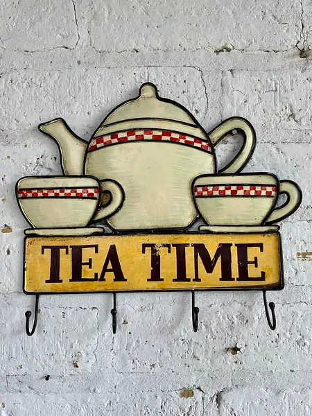 Perchero De Pared Con La Descripción " Hora Del Te"