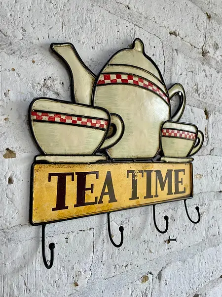 Perchero De Pared Con La Descripción " Hora Del Te"