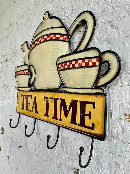 Perchero De Pared Con La Descripción " Hora Del Te"