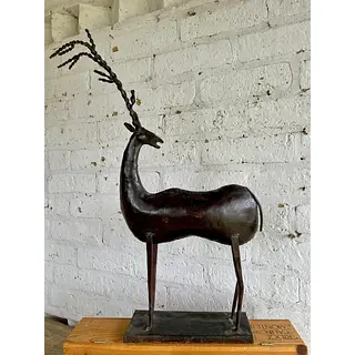Escultura De Antílope Charles Marcak - U.S.A. 1989