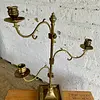 Candelabro En Bronce Con 3 Brazos Ajustables - India 1950