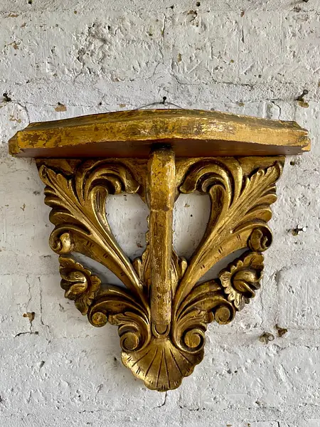 Repisa En Madera Tallada - Colombia 1900