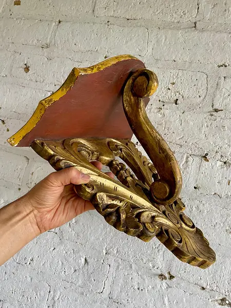 Repisa En Madera Tallada - Colombia 1900