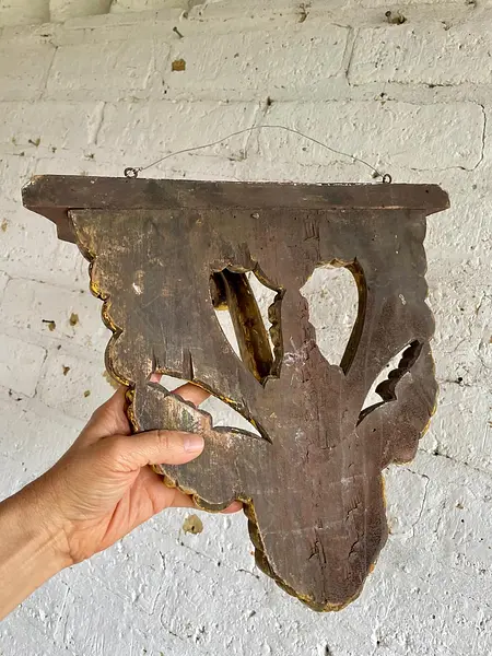 Repisa En Madera Tallada - Colombia 1900