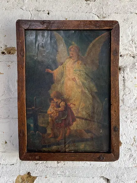 Angel De La Guarda Icono Rústico - Colombia 1950
