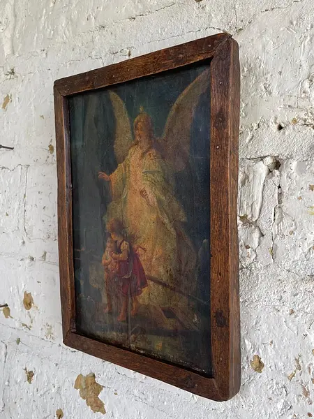 Angel De La Guarda Icono Rústico - Colombia 1950