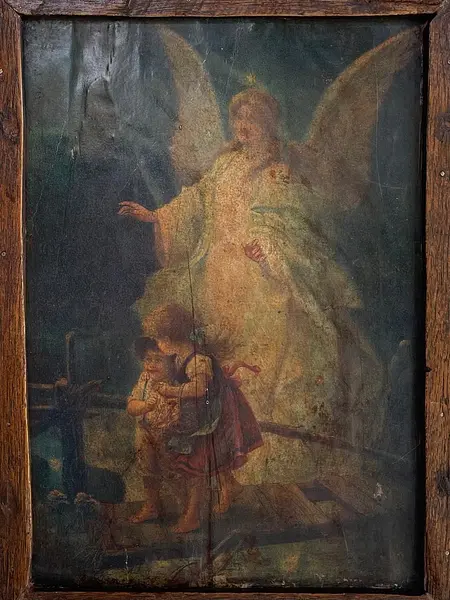Angel De La Guarda Icono Rústico - Colombia 1950