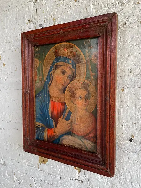Virgen Del Perpetuo Socorro Icono Artesanal - Colombia 1950