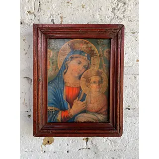 Virgen Del Perpetuo Socorro Icono Artesanal - Colombia 1950