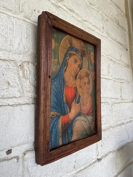 Virgen Del Perpetuo Socorro Cuadro Rústico - Colombia 1950