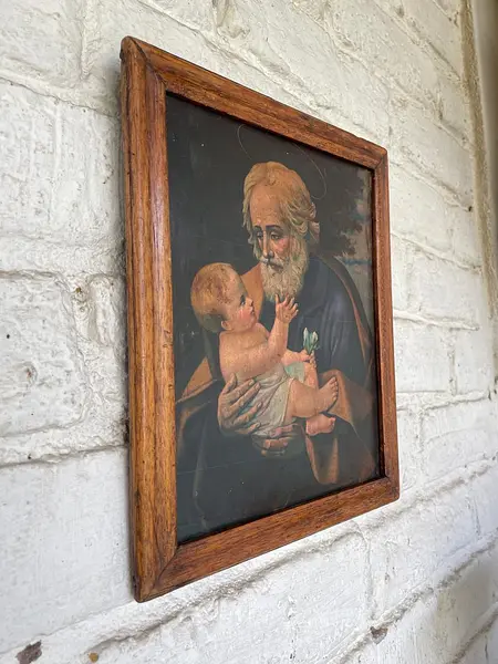 San José Y El Niño Icono Rústico - Colombia 1940