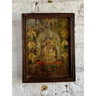 Nuestra Señora Del Rosario Cuadro Artesanal - Colombia 1940