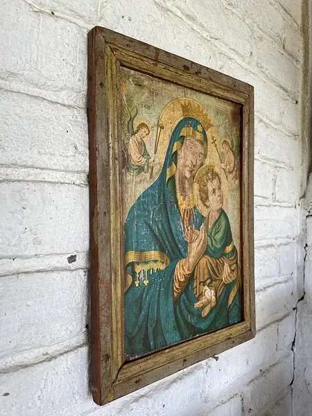 Virgen Del Perpetuo Socorro Cuadro Rustico - Colombia 1950