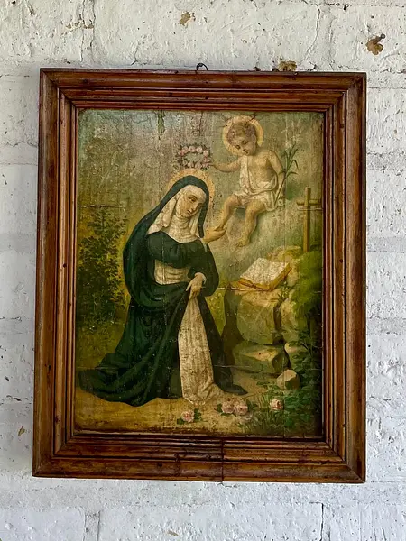 Santa Rosa De Lima Cuadro Rústico - Colombia 1950