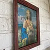 Jesús El Buen Pastor Cuadro Rústico - Colombia 1950