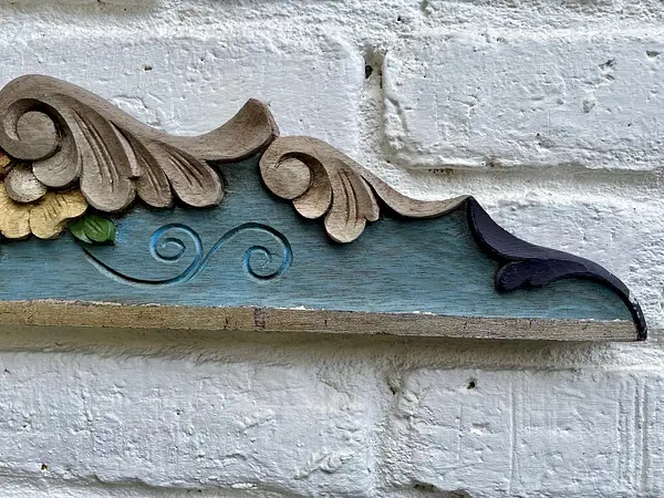 Friso De Madera Tallada Policromada - Ecuador 1995