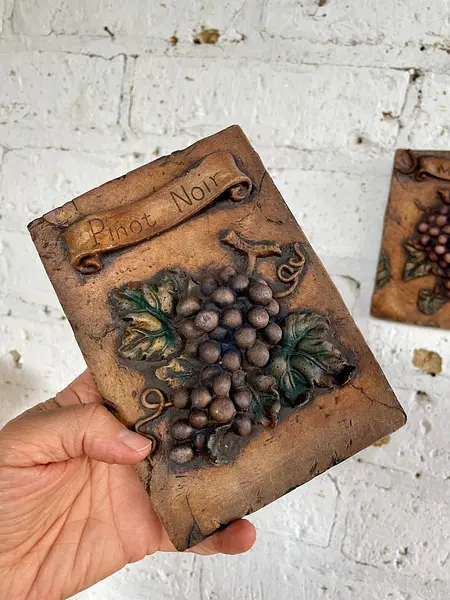 Baldosas X 4 Rústicas De Uvas En Alto Relieve