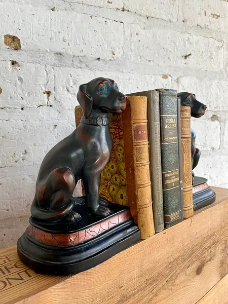 Tranca Libros X 2 Perros Resina - 1980