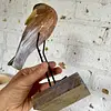 Garza Tallada En Madera Y Patas Metálicas