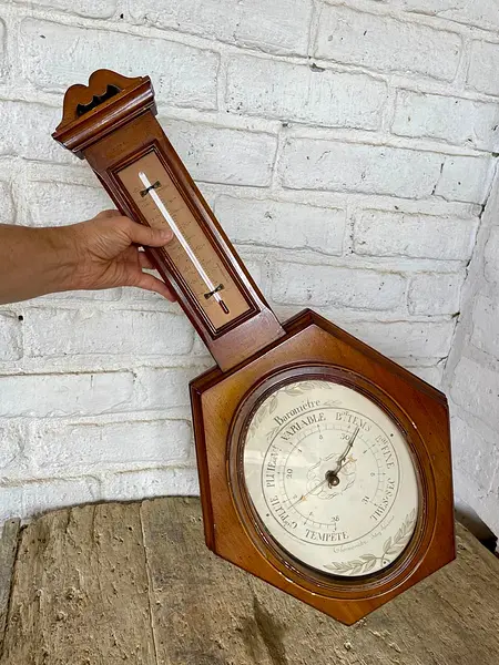 Termómetro Barómetro Pr Bollenbach - U.S.A. 1900