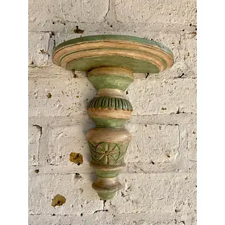 Repisa En Madera Tallada - India 1980