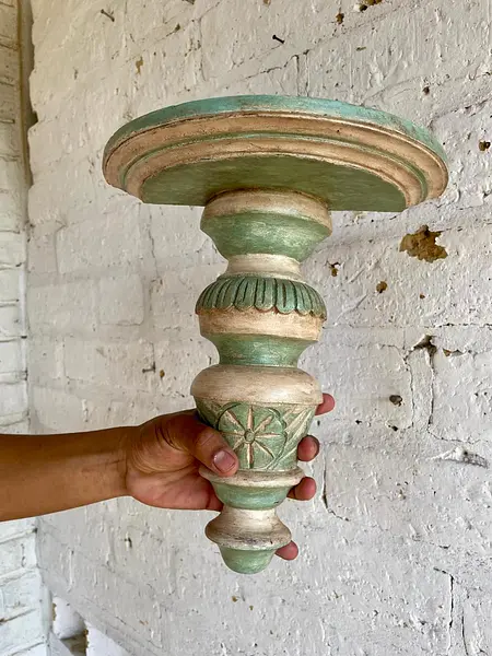 Repisa En Madera Tallada - India 1980