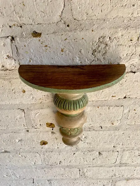 Repisa En Madera Tallada - India 1980