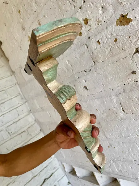 Repisa En Madera Tallada - India 1980