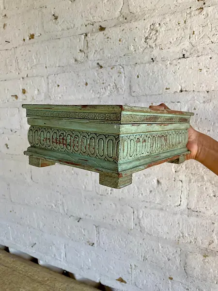 Caja Espejo Rústica Y Compartimentos Internos