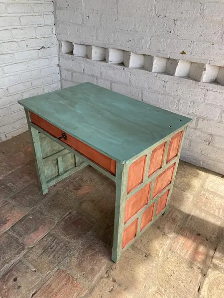 Revisar Mesa Auxiliar Rústica Con Cajón - Colombia 1980