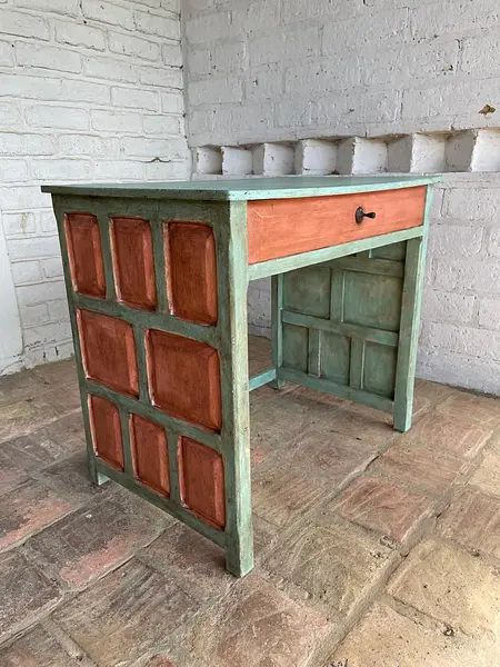 Revisar Mesa Auxiliar Rústica Con Cajón - Colombia 1980