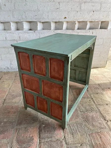 Revisar Mesa Auxiliar Rústica Con Cajón - Colombia 1980