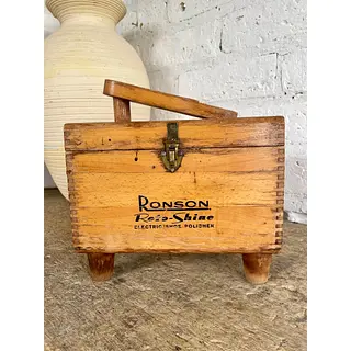 Caja De Lustrador De Zapatos Ronson Roto - Shine - Usa 1960