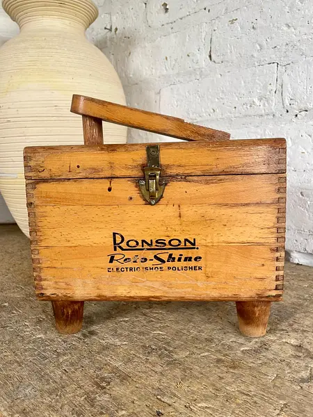 Caja De Lustrador De Zapatos Ronson Roto - Shine - Usa 1960