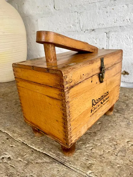 Caja De Lustrador De Zapatos Ronson Roto - Shine - Usa 1960
