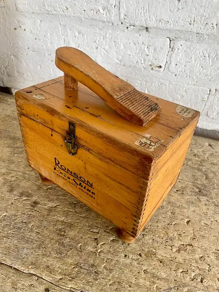 Caja De Lustrador De Zapatos Ronson Roto - Shine - Usa 1960