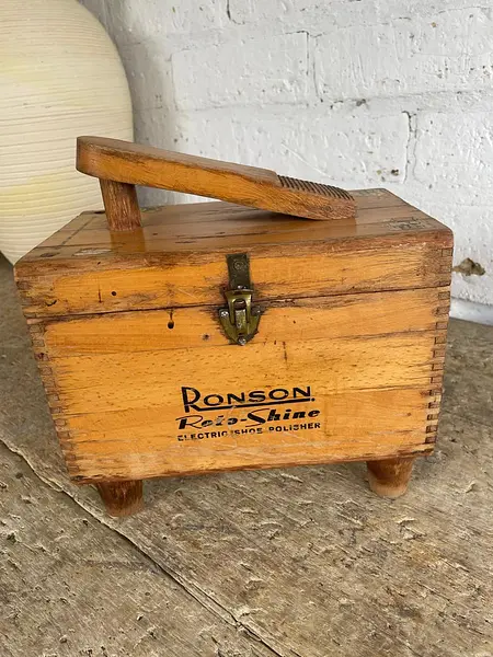 Caja De Lustrador De Zapatos Ronson Roto - Shine - Usa 1960