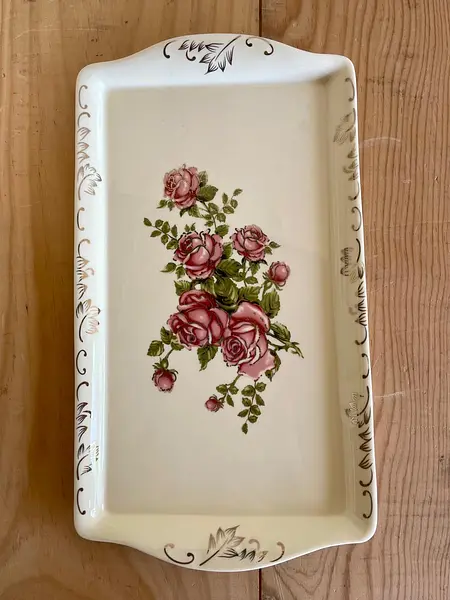 Bandeja De Porcelana Motivos Rosas