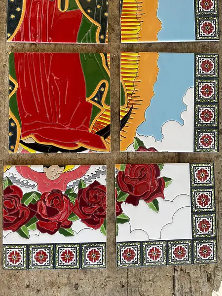 Imagen Guadalupe En 12 Baldosas Con Marco