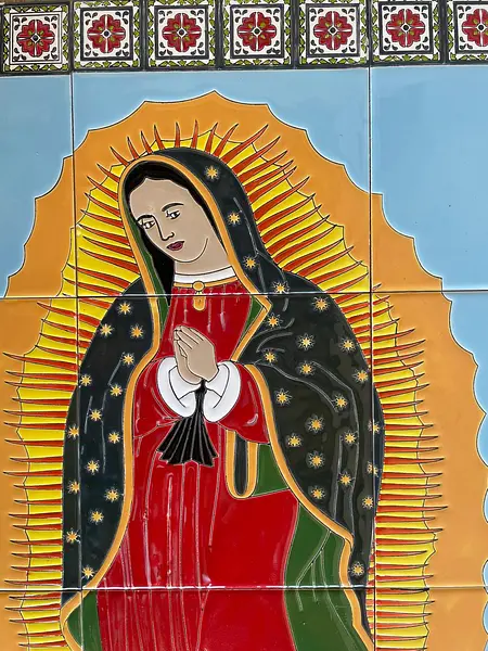 Imagen Guadalupe En 12 Baldosas Con Marco