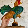 Gallo Tallado Artesanalmente Pintado A Mano